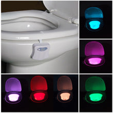 Load image into Gallery viewer, Motion Activated Toilet Night Light 8 Color Changing Led Toilet Seat Light